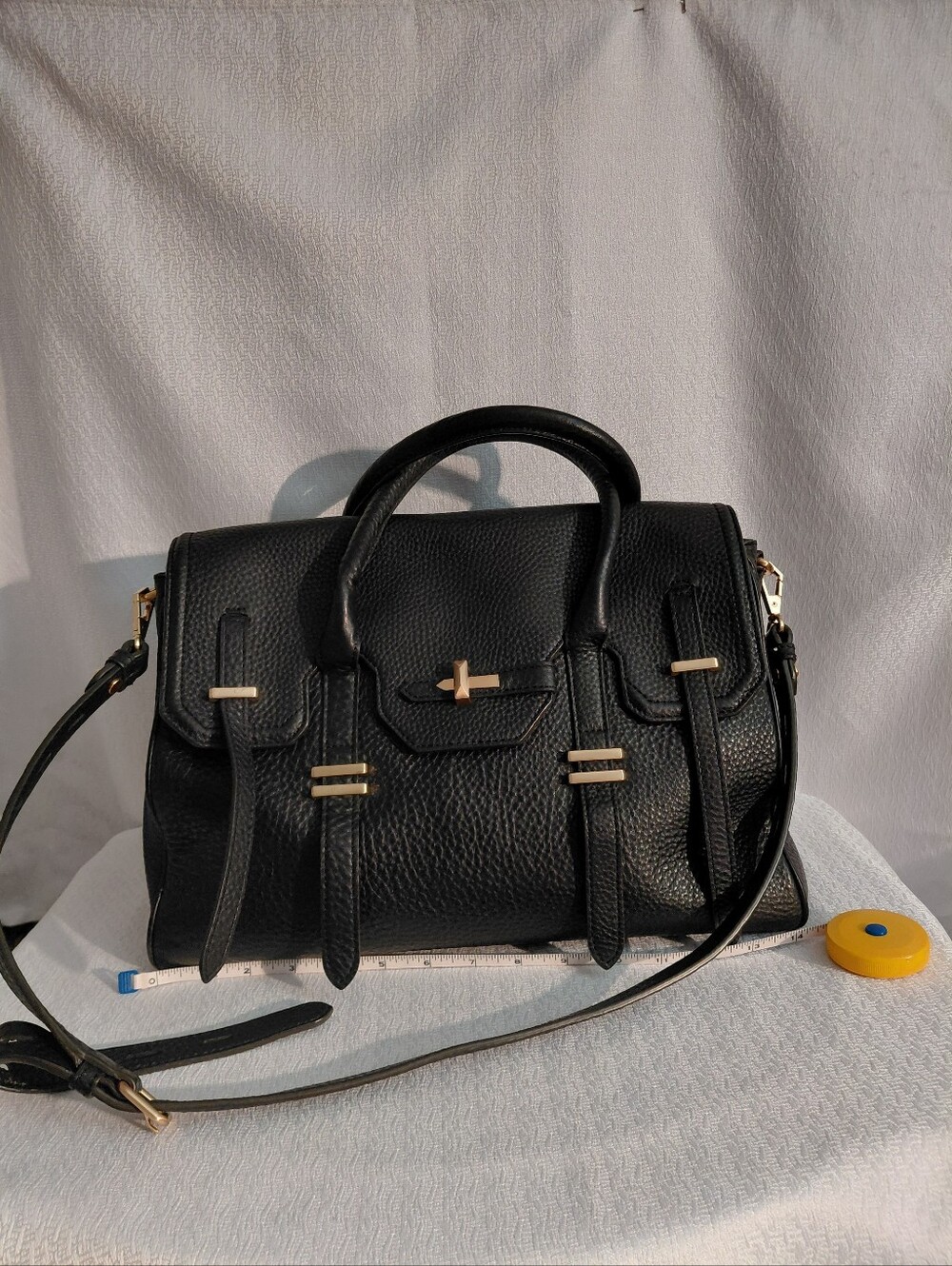 Rebecca Minkoff Large Genuine Black Leather Satchel Handbag -